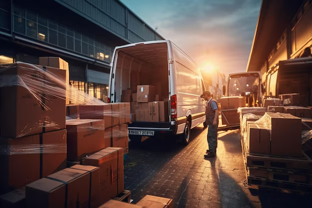 Paketversand auf Förderband